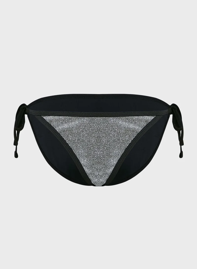 NEW LOOK Glitter Tie Side Bikini Bottom