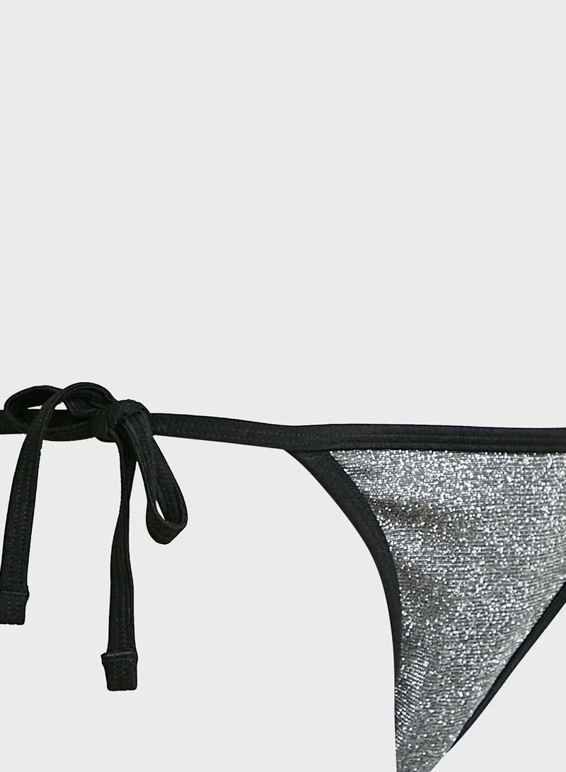NEW LOOK Glitter Tie Side Bikini Bottom