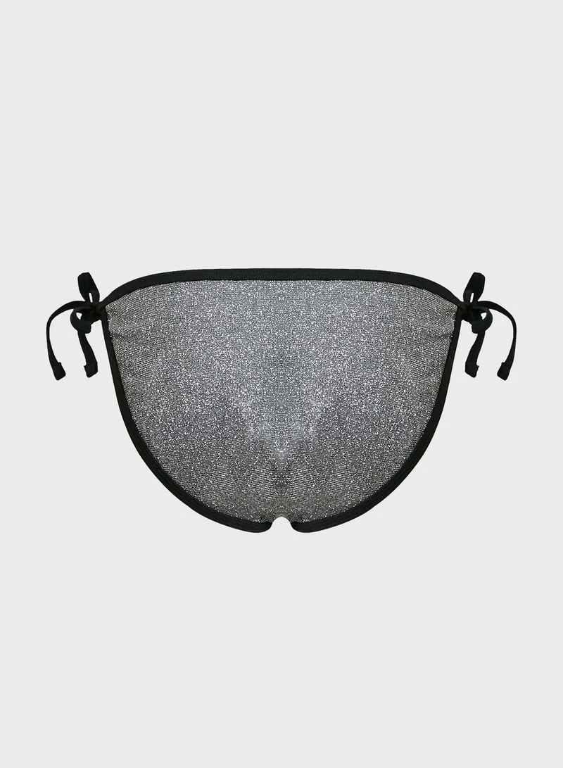 NEW LOOK Glitter Tie Side Bikini Bottom