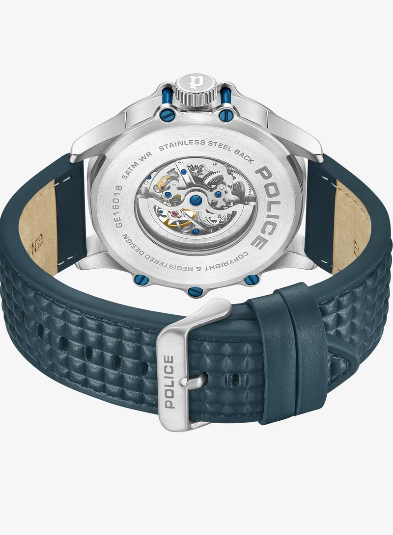 Police  Luang 45mm Men's Automatic Watch with Blue Leather  Strap for Men | Best Price UAE