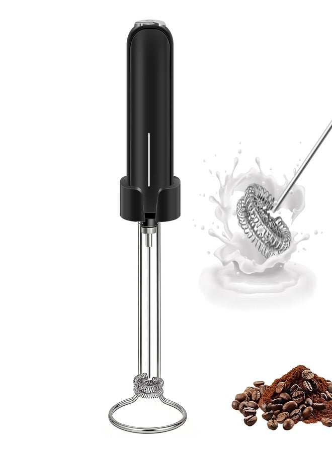 jiaonun Milk Frother Handheld Battery Operated, Double Whisk, Electric Whisk Foam Maker, Handheld Drink Mixer, Mini Frother Wand with Stainless Steel Whisk for Coffee, Cappuccinos, With Stand and Storage Hook - Image 1