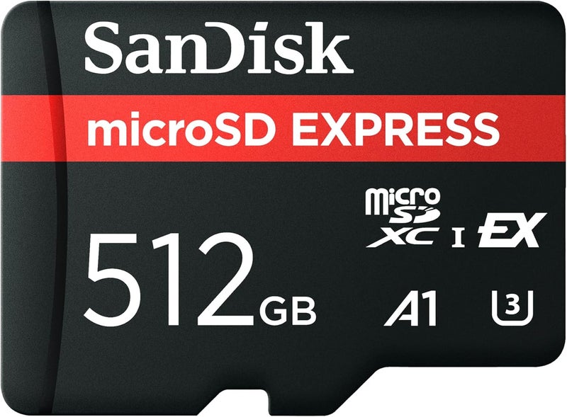 sandisk microSD Express Memory Card 512 GB (5.3K, 4K UHD & RAW Image Recording, Read up to 880 MB/s & Write up to 650 MB/s, RescuePRO Deluxe) - Image 1