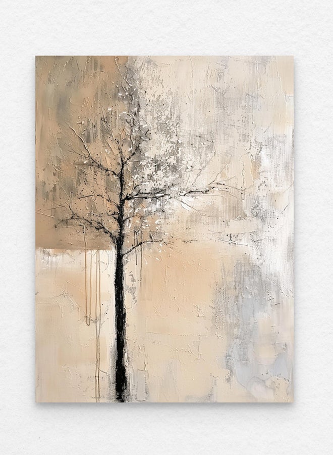Art Decor Art Decor Neutral Colors Abstract Tree Artwork Cream Beige Grey with Matboard Wall Art Framed Fine Art Wall Décor for Living Room Bedroom Dining Room Office Gifting - Image 3