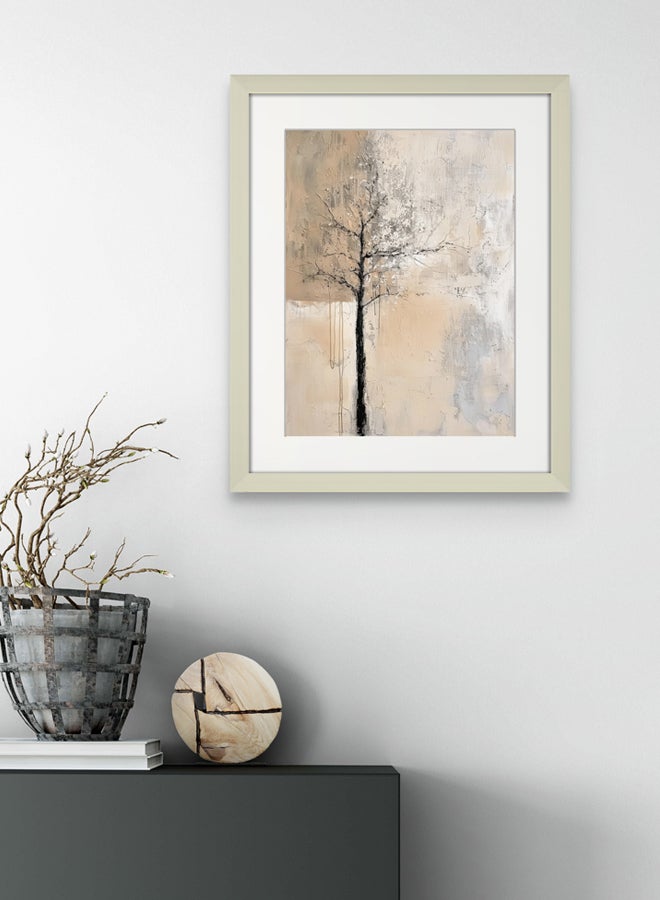 Art Decor Art Decor Neutral Colors Abstract Tree Artwork Cream Beige Grey with Matboard Wall Art Framed Fine Art Wall Décor for Living Room Bedroom Dining Room Office Gifting - Image 2