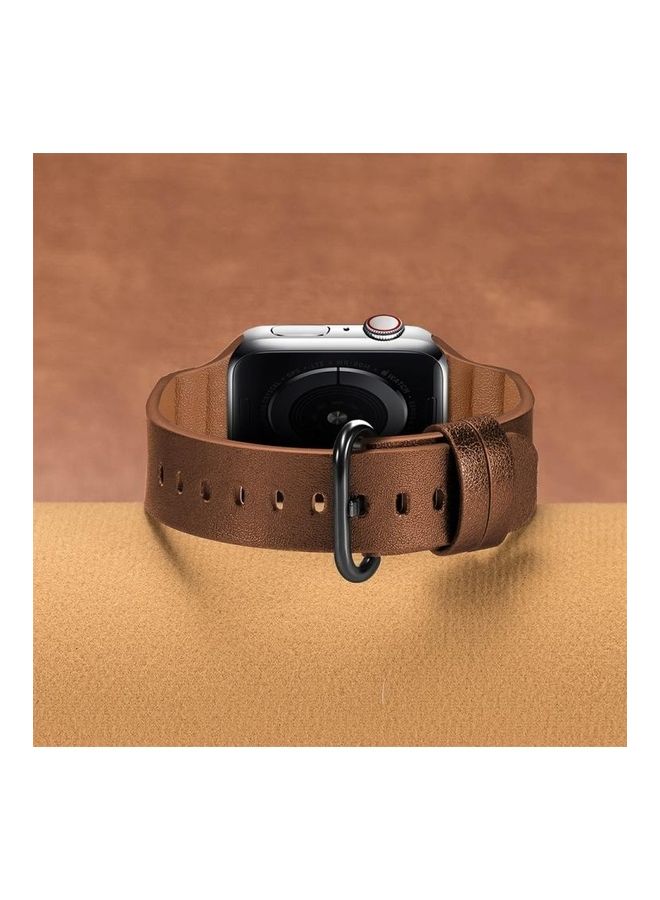 NIBEMINENT Replacement Watchbands For Apple Watch Series 7 41mm/6 & SE 5 4 40mm/3 2 1 38mm Brown - Image 2