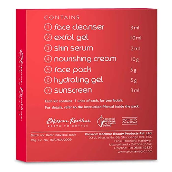 Aroma Magic Bridal Glow Facial Kit - Single Use | 7 Steps Skincare Set | Revitalize Dull & Tired Skin | Enhances Natural Glow | for All Skin Types - Image 3