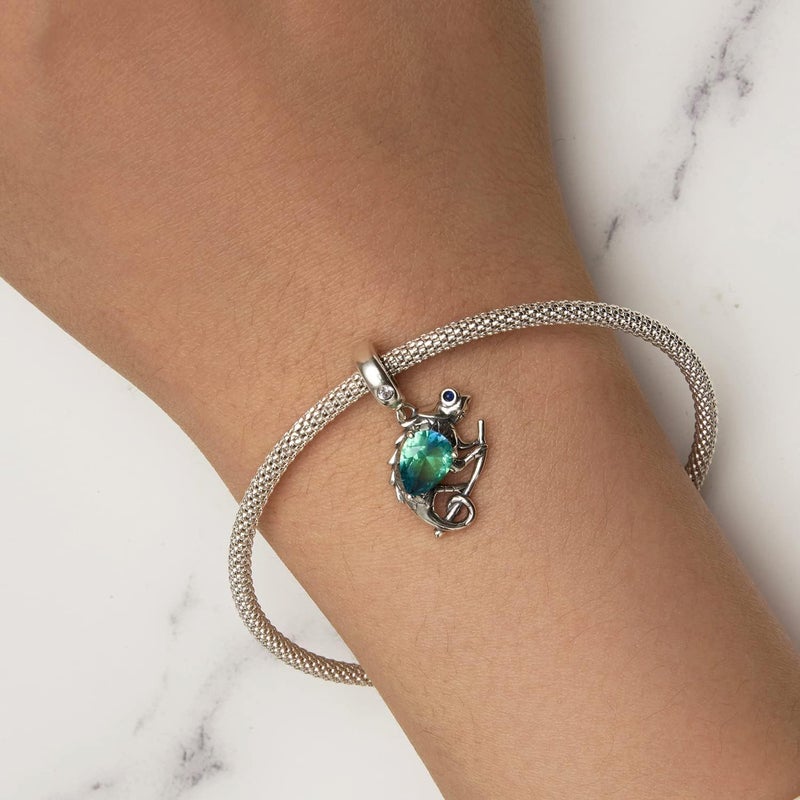 Excefore 925 Sterling Silver Animal Pendant Beads, Bead Charms for Bracelets, Girls Jewelry Beads Women Gift Bracelets and Necklaces, Crystal Everyday Accessories (Chameleon Pendant) - Image 2