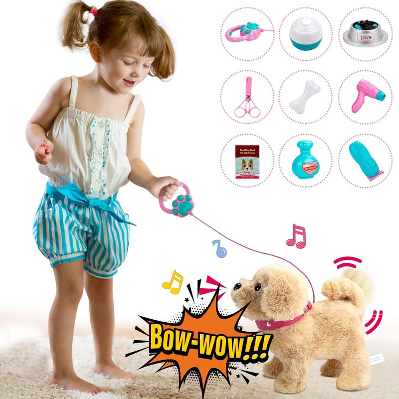 Koonie Talking Plush Golden Retriever Toy Repeats What You Say, Barks and Walks - Electronic Interactive Stuffed Puppy for Kids - Image 1