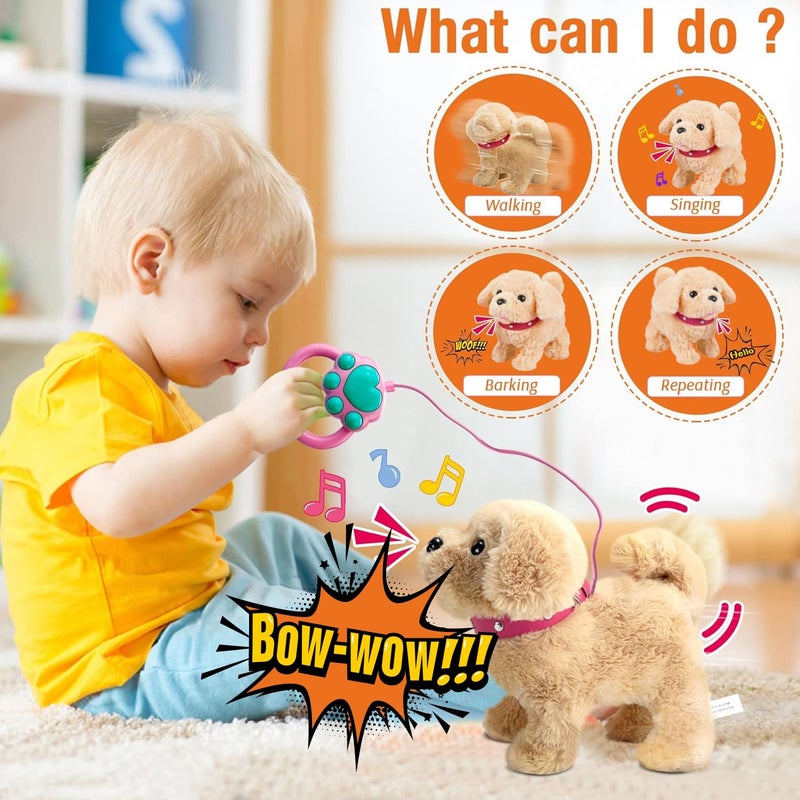 Koonie Talking Plush Golden Retriever Toy Repeats What You Say, Barks and Walks - Electronic Interactive Stuffed Puppy for Kids - Image 2