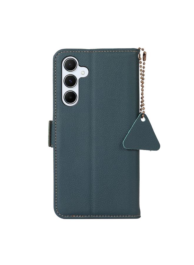 S-TOP Case For Samsung Galaxy A55 5G Side-Magnetic TJ Genuine Leather RFID Phone Case - Image 4