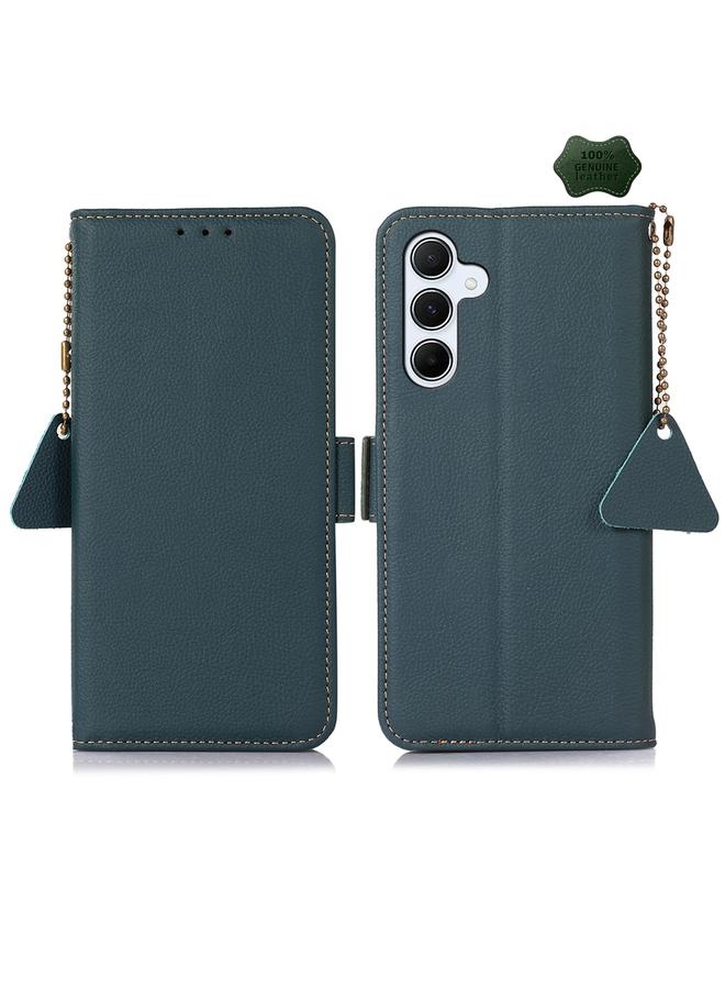 S-TOP Case For Samsung Galaxy A55 5G Side-Magnetic TJ Genuine Leather RFID Phone Case - Image 1