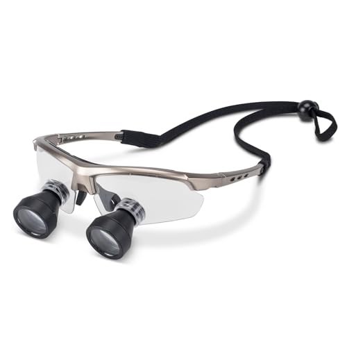 Practicon TTL Easy Size 2.5X Loupes Kit, Measure and Size Through The Lens Loupes, Silver Frame - Image 1