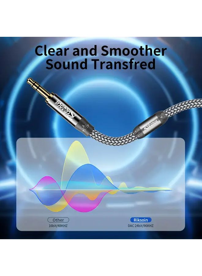 3.5mm Audio Cable 0.6m Gold Plated Braided Nylon Compatible Smartphones Headphones - Image 5