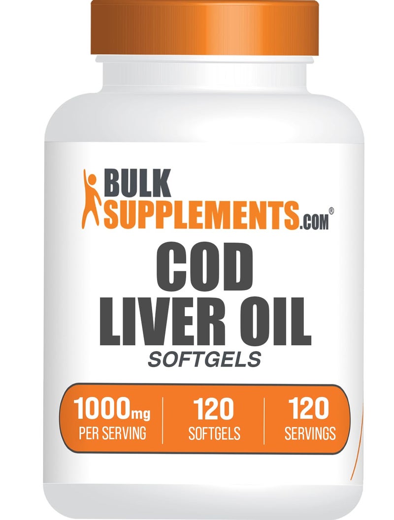 BulkSupplementscom Cod Liver Oil Softgels Cod Liver Supplement Nutritional Supplement Gluten Free 1 Softgel per Serving 1000mg 120 Count Pack of 1 - Image 2