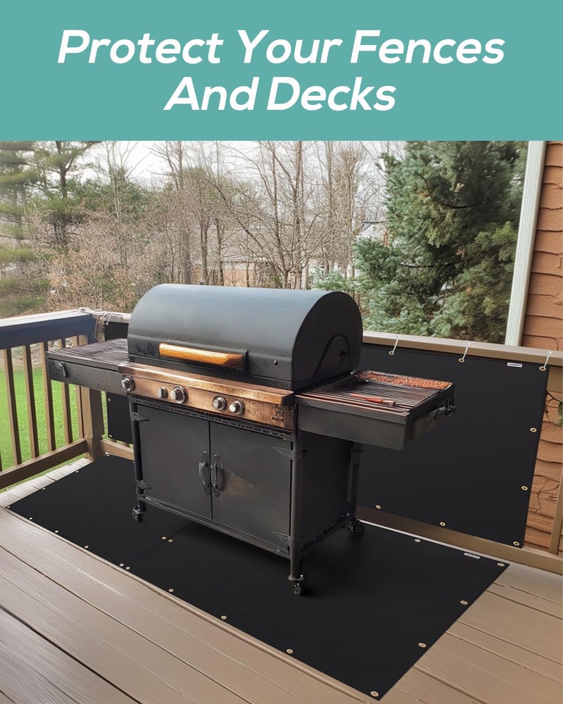 FIREWESS Heat Shield Behind Grill 3'x4' Heat Shield Mat for Wall, Deck Fence, Railing, Grill and Refrigerator, Heavy Duty Fireproof Cover and Screen Protect Deck Railing from Grill - Image 2