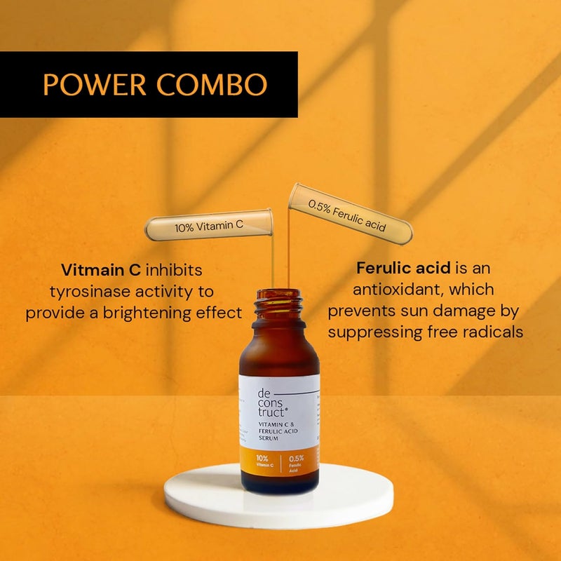 Deconstruct 10 NonIrritating Vitamin C Face Serum For Glowing Skin10 Vitamin C 05 Ferulic AcidWater Based Serum Highly Stable Vitamin C Face Serum For Women And MenBeginner Friendly20 Ml - Image 3