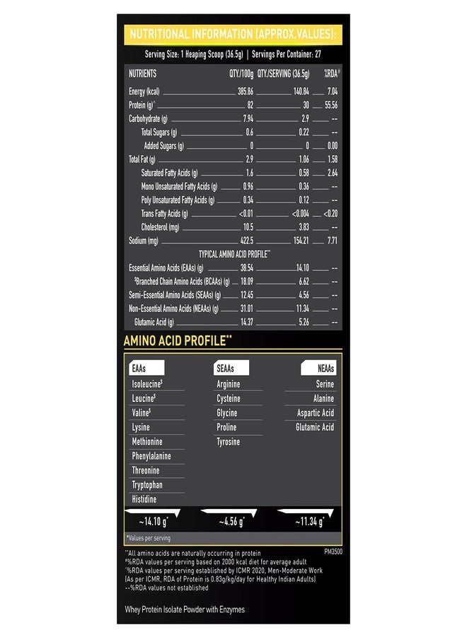 مسل بلايز MuscleBlaze Whey Gold، بروتين مصل اللبن المعزول 100%، معتمد من Labdoor USA، 30 غرام من بروتين مصل اللبن لكل مغرفة (شوكولاتة الحليب الغنية، 1 كجم / 2.2 رطل) - Image 4