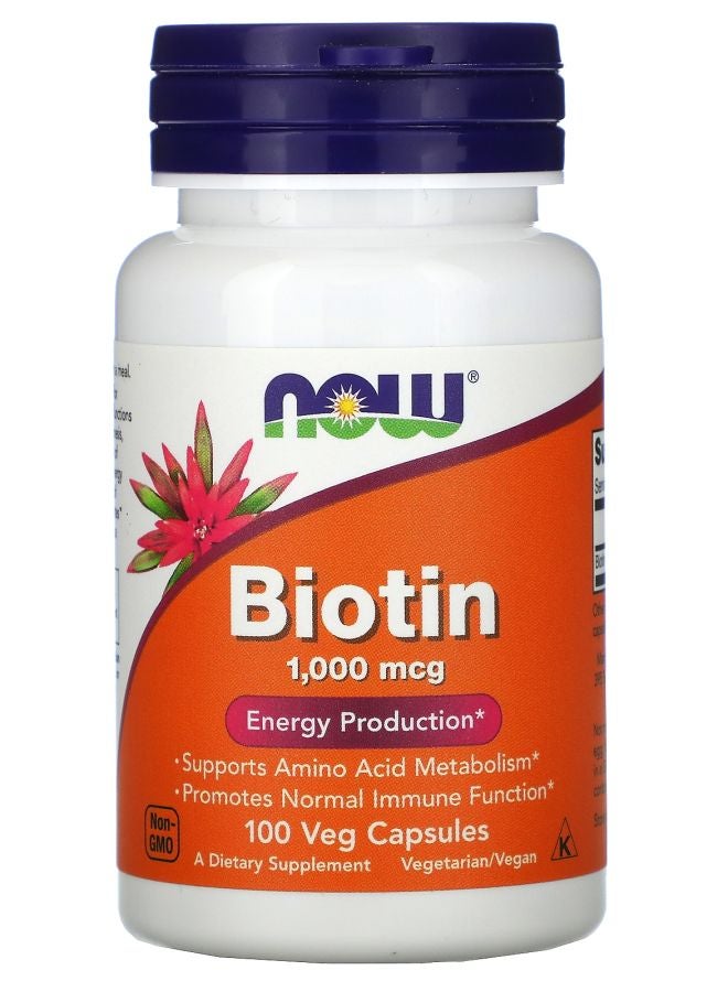 now Biotin 1000 mcg 100 Veg Capsules