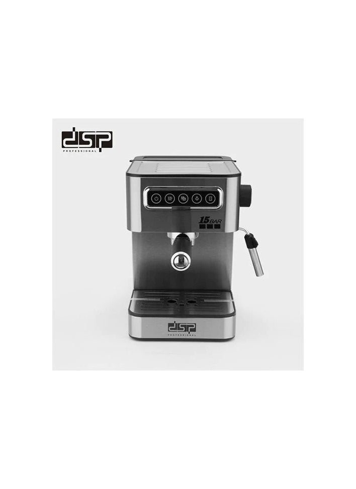 DSP DSP Espresso Machine, Barista Filter Holder Machine with 850 W, 20 Bar Pressure, Coffee Machine with Milk Frother, Double Spout, Removable Drip Grid, 1.6 L Water Tank, Warming Plate (Touch)  - Image 2