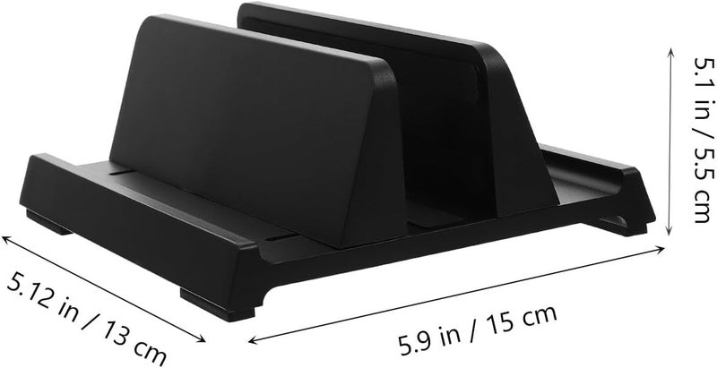 Zerodeko Adjustable Width Abs Holder for Phones and Tablets, Multi-Device Vertical Dock for Office and Home Use, Black - Image 2
