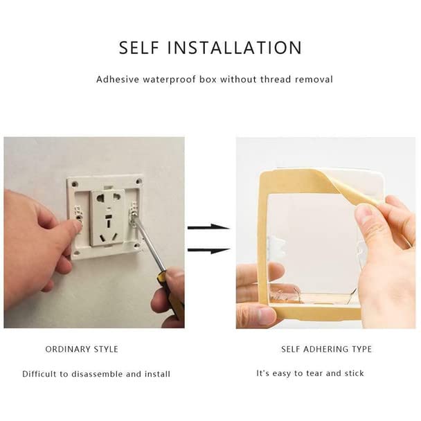 kesig Universal Waterproof Wall Socket Plate Panel Switch Box Cover Protector Weatherproof Single Outlet Cover Outdoor Receptacle Protector Pack of 2 - Image 3