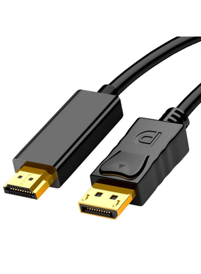 كابل محول DisplayPort إلى HDMI بدقة 4K، بطول 6 أقدام، عالي السرعة، لتحويل بطاقات الرسومات من أجهزة الكمبيوتر المكتبية والمحمولة إلى شاشات التلفزيون عالية الدقة وأجهزة العرض. يدعم كابل DisplayPort ذكر إلى HDMI ذكر دقة 4K بمعدل 60 هرتز، و2K بمعدل 120 هرتز، و1080P Full HD، بالإضافة إلى بث الصوت والفيديو والألعاب وعرض الشاشة الممتد. - Image 1