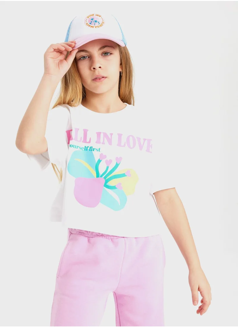 ديفاكتو Flower Short Sleeve T-Shirt