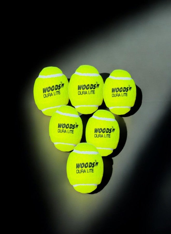 WOODS DURA LITE Cricket Tennis Balls, Yellow (Pack of 6) (6) - Image 3