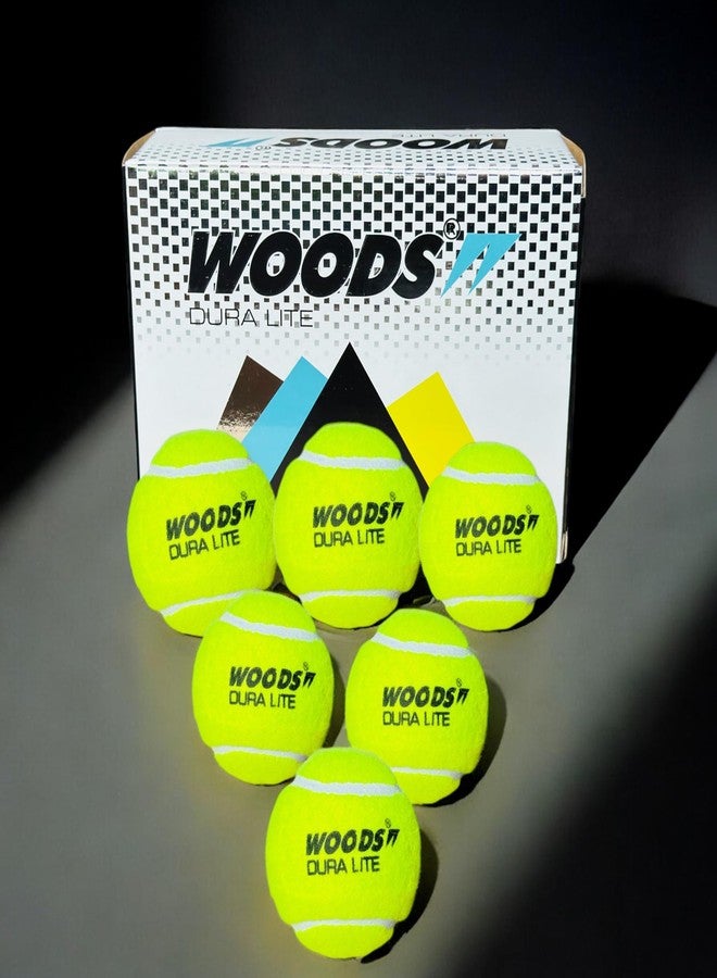 WOODS DURA LITE Cricket Tennis Balls, Yellow (Pack of 6) (6) - Image 2