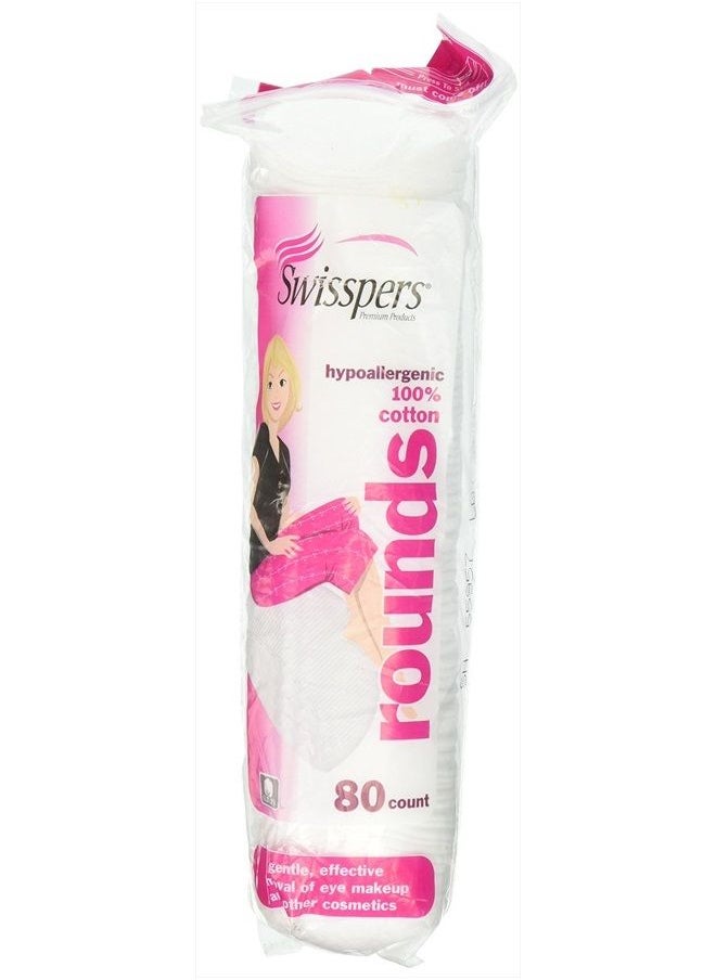 Swisspers Premium Cotton Rounds - 80 ct 