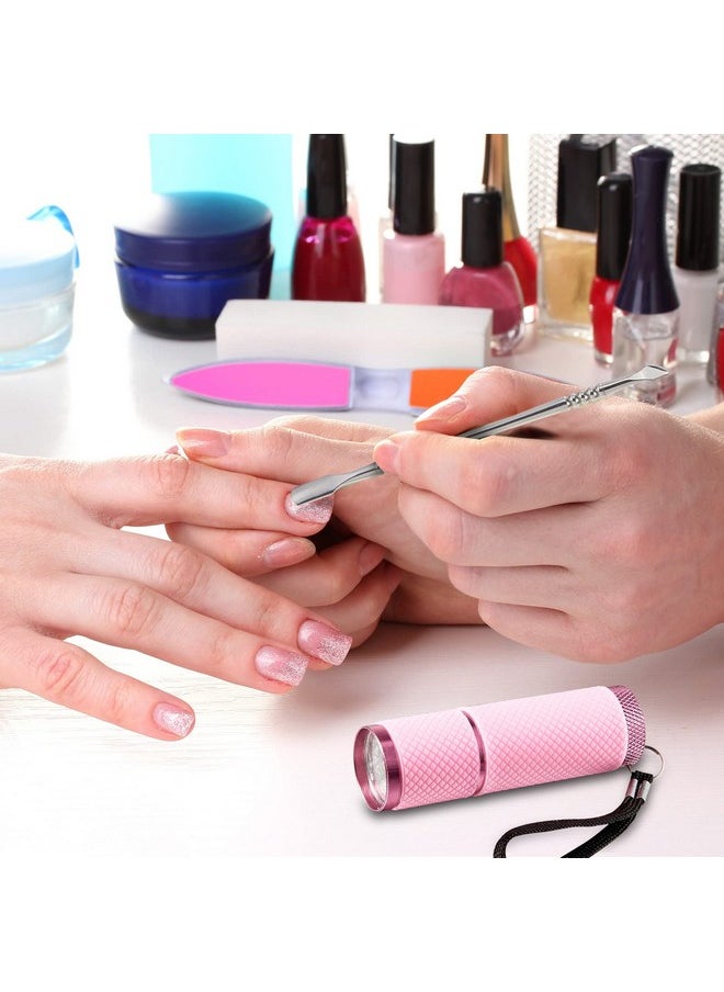 Chumia Mini Uv Led Nail Lamp For Gel Nails With 9 Led And Nail Cuticle Pusher Portable Gel Led Uv Nail Lamp Stainless Steel Manicure Tool With 2 Pieces Nail Files For Girl Woman Home (Pink)  - Image 5