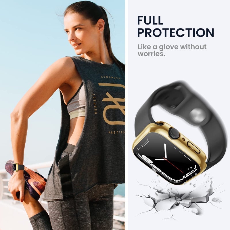 Tensea (2 in 1) for Waterproof Apple Watch Screen Protector Case SE 2nd Generation SE Series 6 5 4 40mm Accessories, iWatch PC Face Cover Built-in Tempered Glass Film, Front and Back Bumper Women Men - Image 5