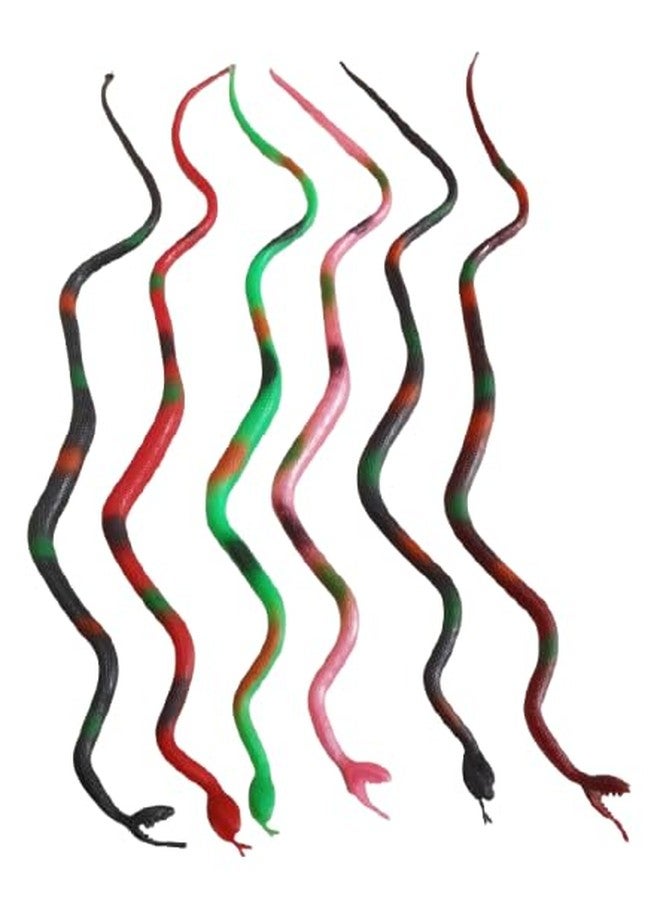 ZOKCY® (Pack of 8 Pcs) Multicolor Rubber Snake (Saap) Prank Toy for Kids/Multicolor Rubber Snakes Prank Toys/Magic Shows Toy for Kids/Fake Snake Toys for Garden Props to Scare - Image 3