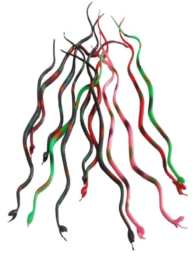 ZOKCY® (Pack of 8 Pcs) Multicolor Rubber Snake (Saap) Prank Toy for Kids/Multicolor Rubber Snakes Prank Toys/Magic Shows Toy for Kids/Fake Snake Toys for Garden Props to Scare - Image 1