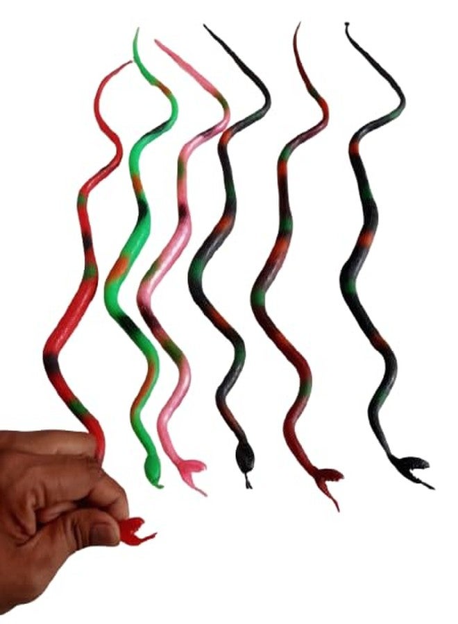 ZOKCY® (Pack of 8 Pcs) Multicolor Rubber Snake (Saap) Prank Toy for Kids/Multicolor Rubber Snakes Prank Toys/Magic Shows Toy for Kids/Fake Snake Toys for Garden Props to Scare - Image 2