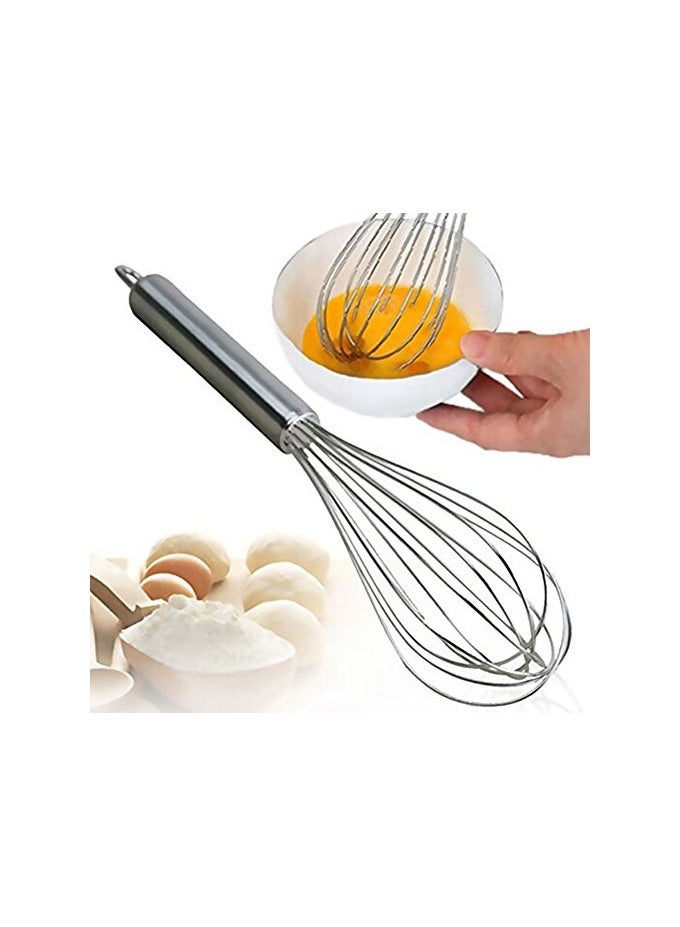 erorex Handy 8/10/12inches Stainless Steel Balloon Wire Whisk Egg Beater Mixer Utensil Kitchen Cooking Gadget Baking Tool Supply 12 Inches - Image 2