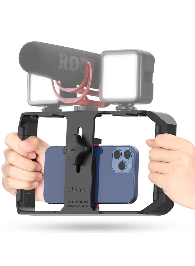 ULANZI U Rig Pro Smartphone Video Rig, Filmmaking Vlogging Case, Phone Video Stabilizer Grip Tripod Mount for Videomaker Film-Maker Video-grapher with Cold Shoe Mount for iPhone Samsung and More - Image 1