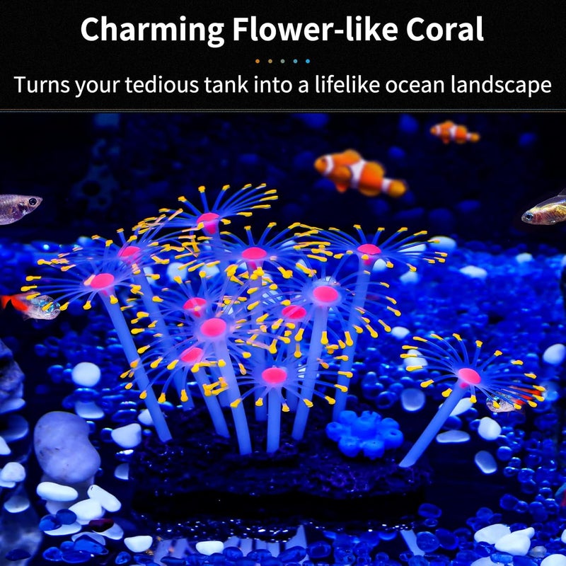 Uniclife Glowing Effect Artificial Coral Plant for Fish Tank, Decorative Aquarium Ornament, Orange - Image 2