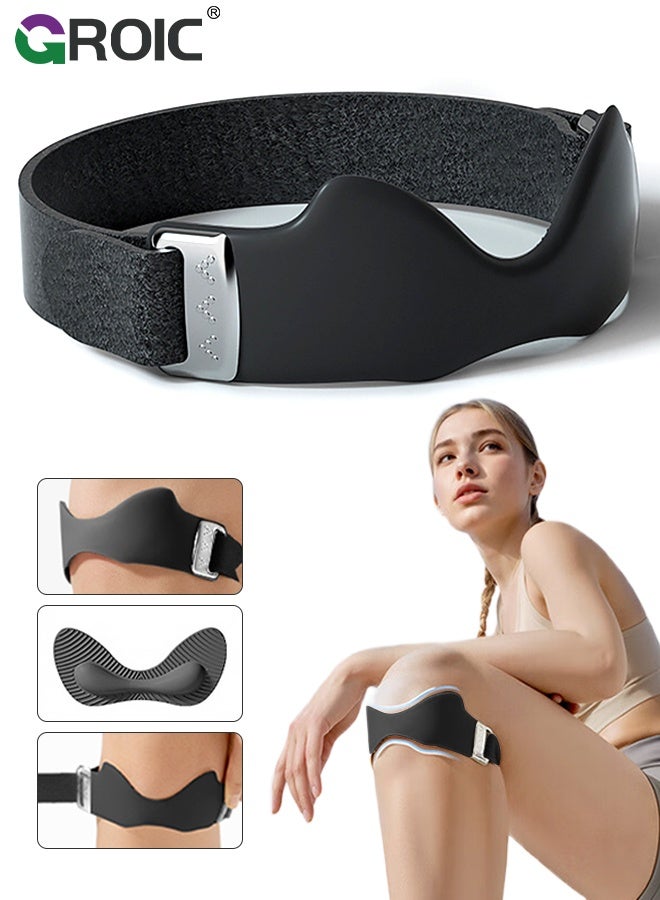 GROIC Patellar Tendon Support Strap 1Pc for Men & Women, Adjustable Knee Brace with Targeted Pressure Pad & Non-Slip Silicone for Patella Tendonitis - Flex Wrap Knee Band for Running, Fitness, Hiking, Volleyball - Black - Image 1