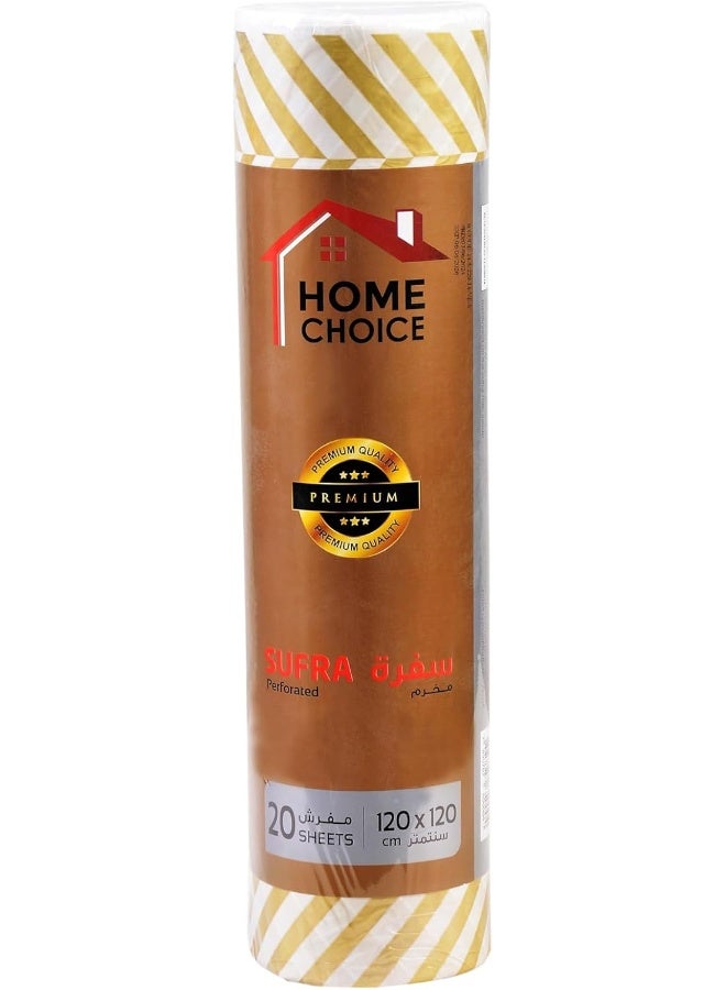 HOME CHOICE 20-Pieces Sheet Sufra Roll, Size 120*120 cm, LD Disposable Printed Premium Sufra Roll, Sufra Roll, Table Cover - Image 1