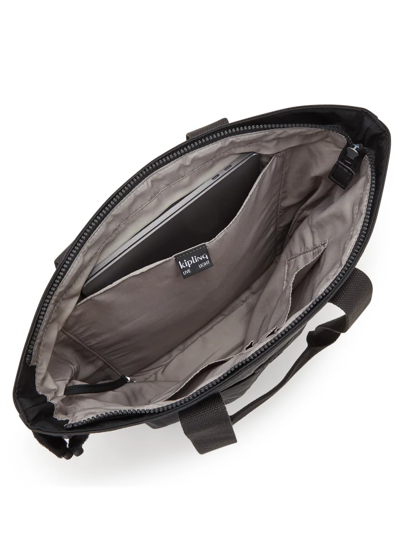 Kipling Hanifa Large Tote With Laptop Compartment Black Noir