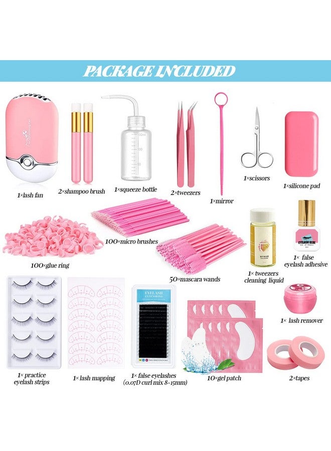QUKLOGEN Lash Extension Kit Professional Usb Eyelash Fan Individual 0.07D Curl Mix 8 15Mm Extra Strong Glue Lash Glue Remover Eye Patch Silicone Pad Tapesperfect Tool For Beginner - Image 3