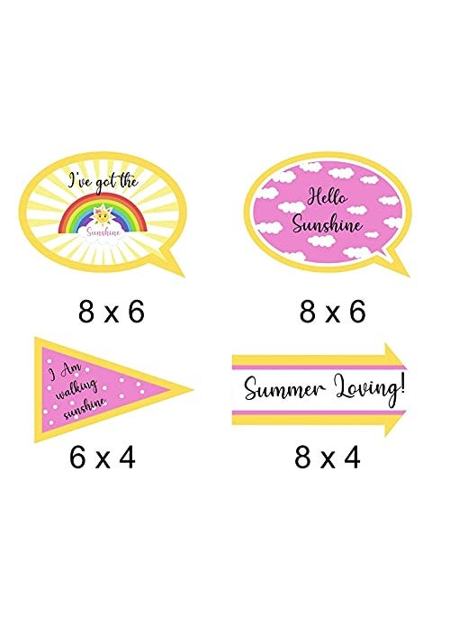 Theme My Party - Theme My Party Birthday Decoration Party Supplies for Birthday Girls (You are My Sunshine - Props Pack of 10) - Image 1