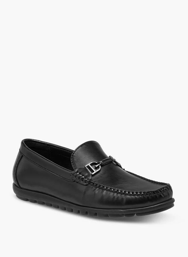 DUCHINI Men Metal Accent Slip-On Loafers