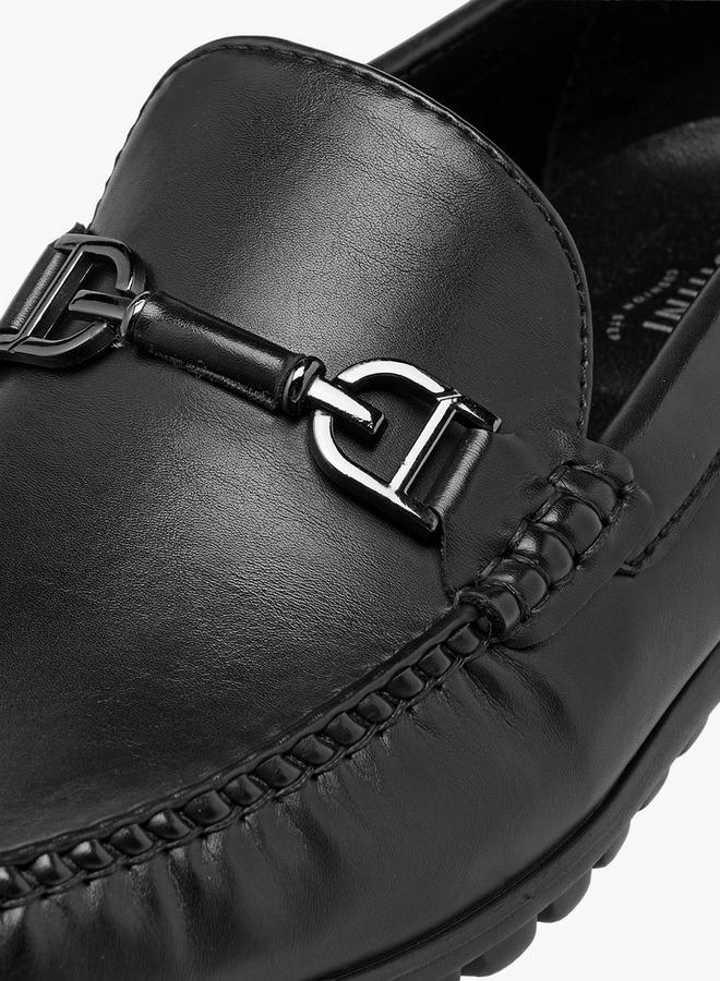 DUCHINI Men Metal Accent Slip-On Loafers - Image 4