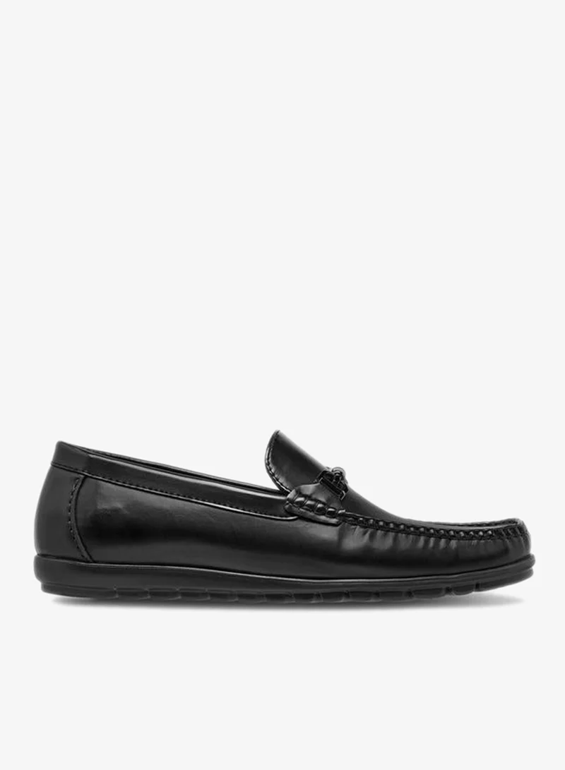 DUCHINI Men Metal Accent Slip-On Moccasins