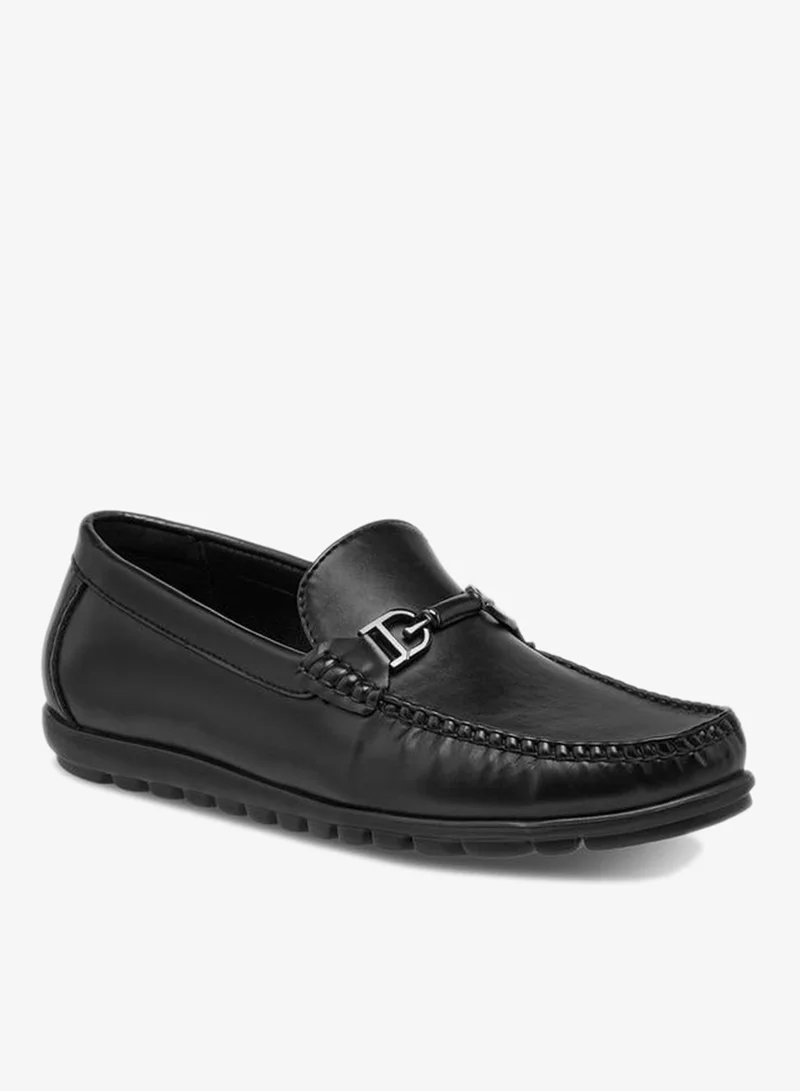 DUCHINI Men Metal Accent Slip-On Moccasins