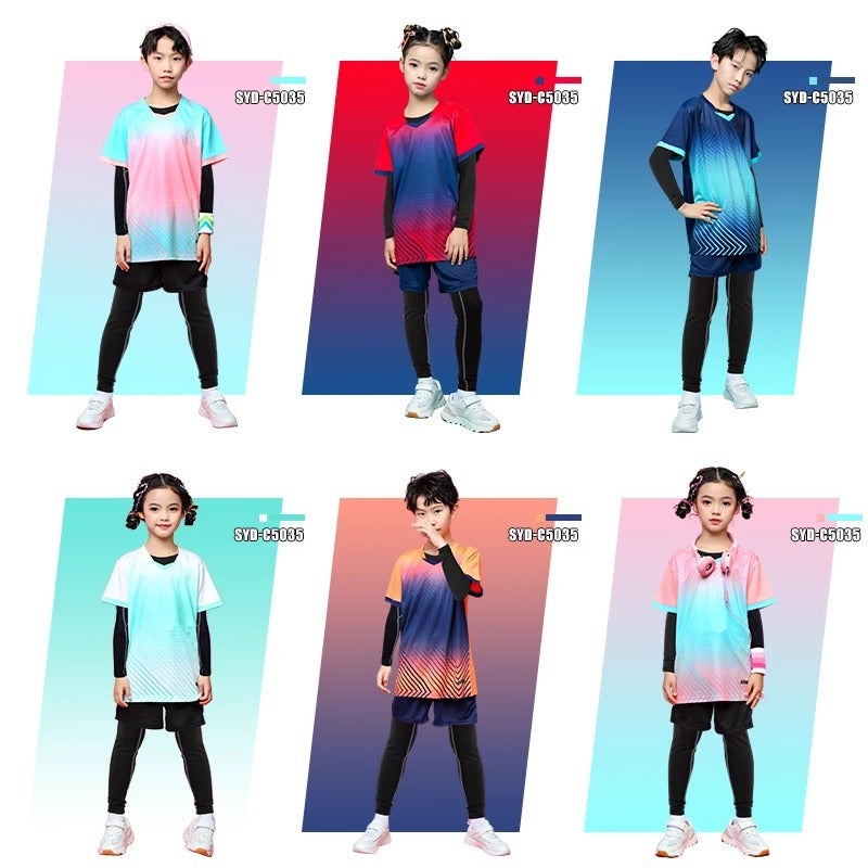 Children'S Football Clothing Suit Boys And Girls Competition Training Team Clothing Long Sleeve Trousers Four-Piece Sports Jersey - Image 4