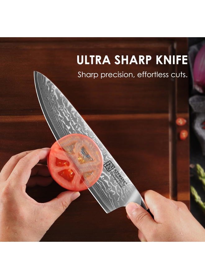 KEEMAKE Damascus Kitchen Knife Set 3 PCS, Sharp Knives Set for Kitchen, 67 Layers Damascus Chef Knives, Japanese Knife Sets with Full Tang Ergonomic Handle, Kitchen Knives for Meat Vegetable - Image 4