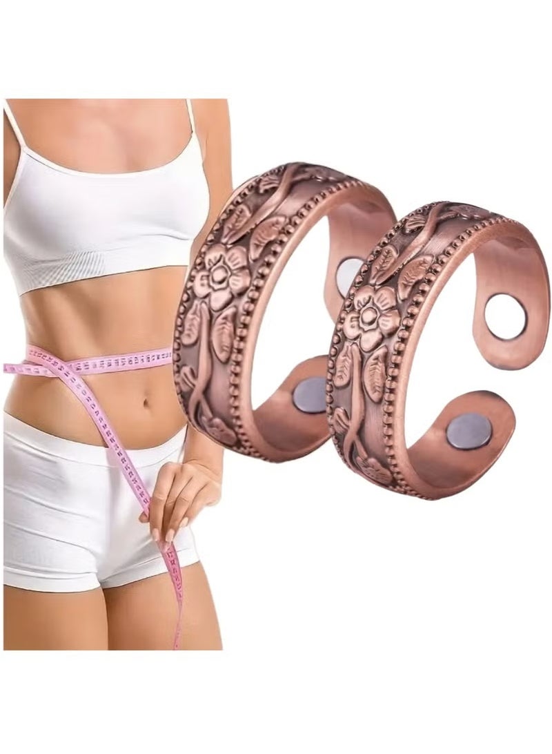 Generic 2-Pack Drainage Therapy Magnetic Ring (Rose Gold)  - Image 1